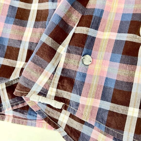 🧡 HUGO BOSS 🧡 BOSS ORANGE women’s EDORINA button down shirt plaid size 6 pink - Picture 5 of 11